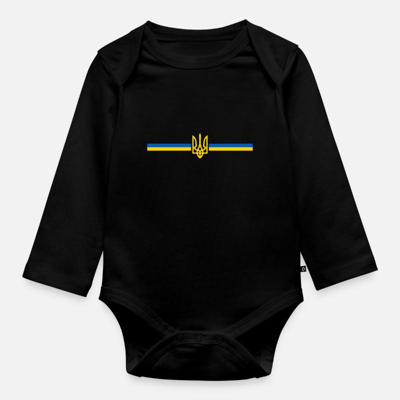 Ukraine - Body Bébé bio manches longues - noir