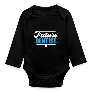 Futur dentiste chirurgien-dentiste dentiste - Body Bébé bio manches longues - noir - Devant