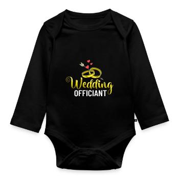 Trauungsleiter Eheoffizier Priester Pfarrer Ehe - Baby Bio-Langarm-Body - Schwarz - Vorne