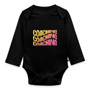 Coaching Trainer Mentor Mindset Influencer Blog - Organic Longsleeve Baby Bodysuit - black - Front