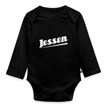 Jessen - Textdesign mit Stadtnamen - Baby Bio-Langarm-Body - Schwarz - Vorne