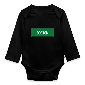 Boston City - Organic Longsleeve Baby Bodysuit - black - Front
