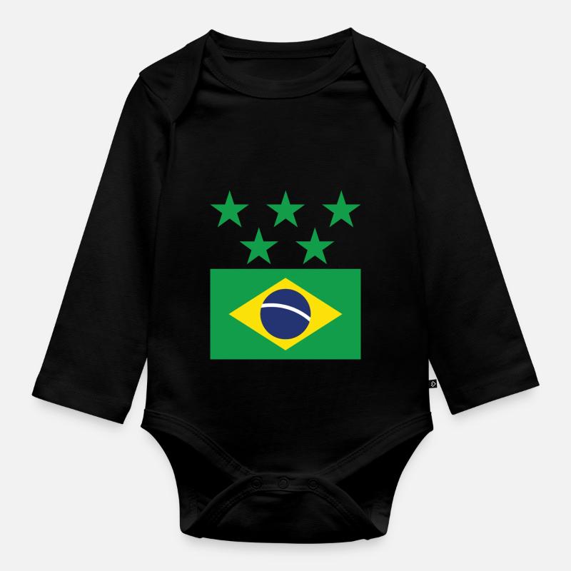 Brésil - Body Bébé bio manches longues - noir