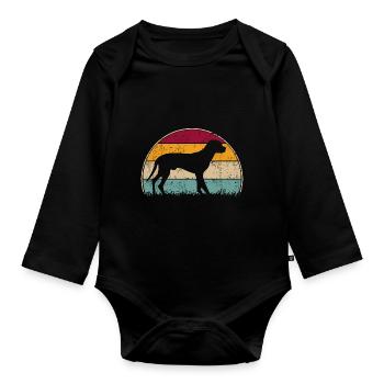 Wild Boar Bracken Slovenský Kopov Retro Vintage - Organic Longsleeve Baby Bodysuit - black - Front