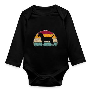 Heideterrier Retro Vintage - Organic Longsleeve Baby Bodysuit - black - Front