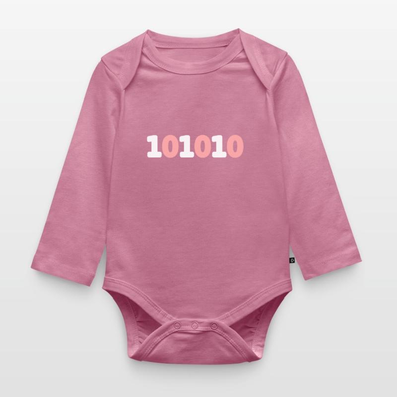 42 binary binary code live sci-fi response vector Organic Longsleeve Baby Bodysuit