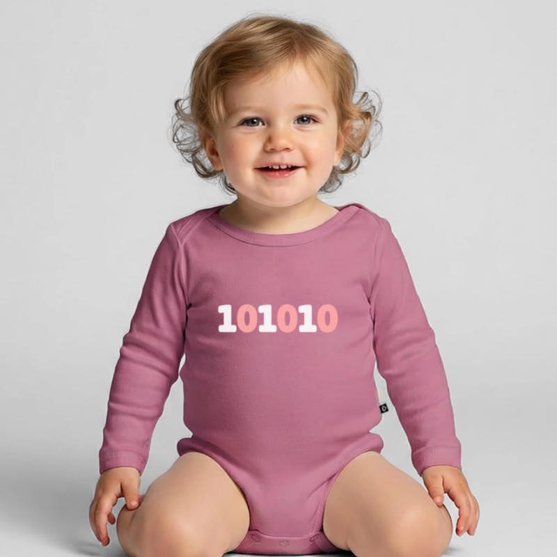 42 binary binary code live sci-fi response vector Organic Longsleeve Baby Bodysuit