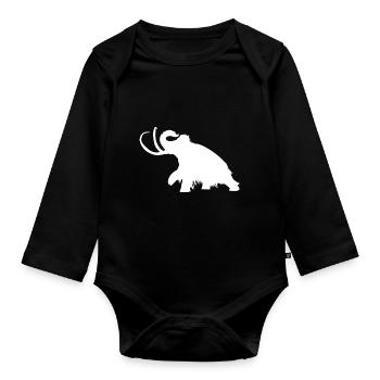 Mammoth silhouette - Organic Longsleeve Baby Bodysuit - black - Front