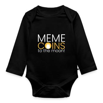 Pièces de mème à la lune! - Body Bébé bio manches longues - noir - Devant