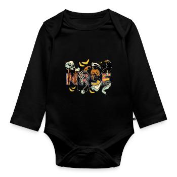 Nurse Halloween Costume - Organic Longsleeve Baby Bodysuit - black - Front