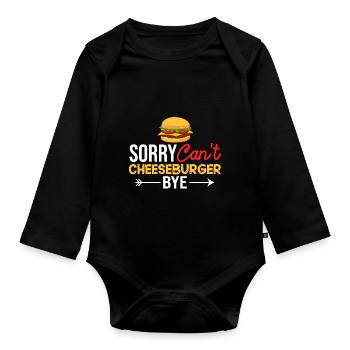 Cheeseburger Cheese Sandwich Hamburger - Organic Longsleeve Baby Bodysuit - black - Front