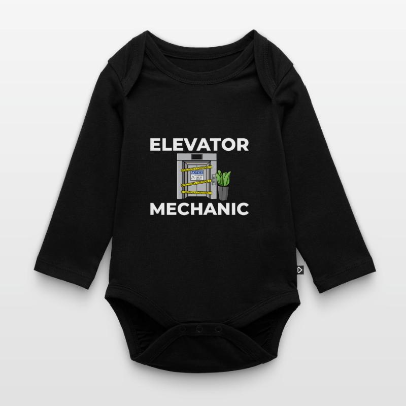Elevator Elevator Technician Elevator Elevator Organic Longsleeve Baby Bodysuit