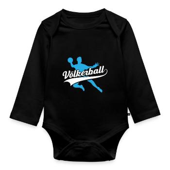 Dodgeball Funny Gift Sports Teacher - Organic Longsleeve Baby Bodysuit - black - Front