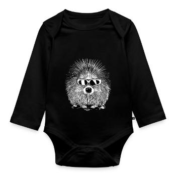 Porcupine Lunettes de soleil Animaux mignons Nature 13 - Body Bébé bio manches longues - noir - Devant