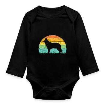 Belgian Groenendael Vintage Retro - Organic Longsleeve Baby Bodysuit - black - Front