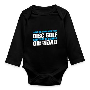 Discgolfer Discgolf Discgolfing Geschenk - Baby Bio-Langarm-Body - Schwarz - Vorne