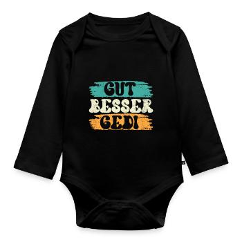 Gut Besser Gedi Taufged Firmgedi - Baby Bio-Langarm-Body - Schwarz - Vorne