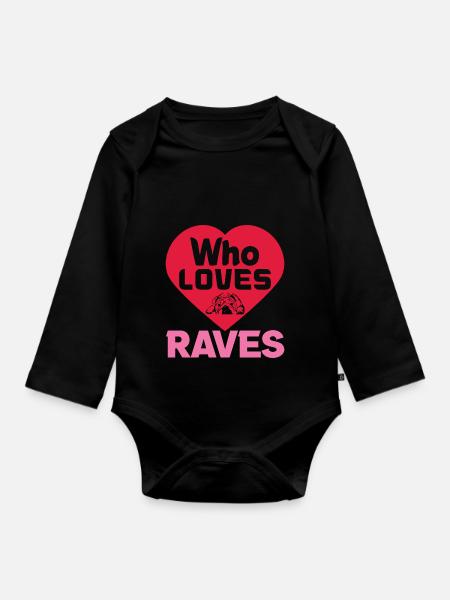 WER LIEBT RAVES LUSTIG - Baby Bio-Langarm-Body - Schwarz
