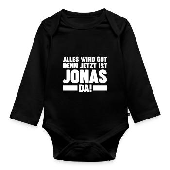 Jonas - Baby Bio-Langarm-Body - Schwarz - Vorne