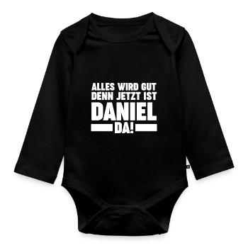 Daniel - Baby Bio-Langarm-Body - Schwarz - Vorne