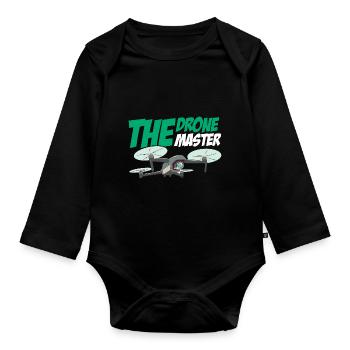 The Drone Master Drone Flying Quadcopter RC Pilot - Organic Longsleeve Baby Bodysuit - black - Front