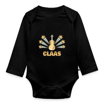 Violin Claas - Organic Longsleeve Baby Bodysuit - black - Front