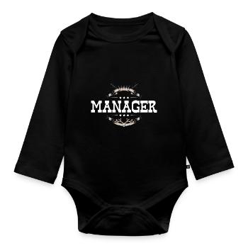 Manager Beruf - Baby Bio-Langarm-Body - Schwarz - Vorne