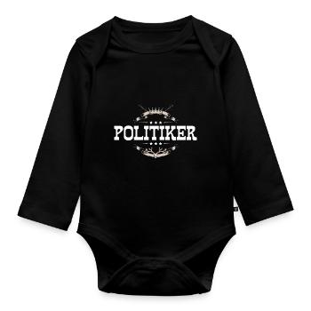 Politiker Beruf - Baby Bio-Langarm-Body - Schwarz - Vorne