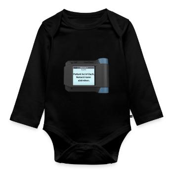 Patient ist kritisch, Notarzt kann abdrehen - Baby Bio-Langarm-Body - Schwarz - Vorne