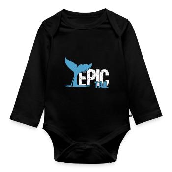 Orca Beobachtung für Buckelwale und Meerwale - Baby Bio-Langarm-Body - Schwarz - Vorne