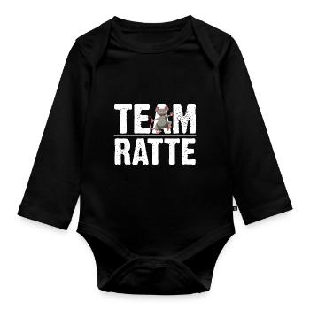 Nagetier Ratte Ratten - Baby Bio-Langarm-Body - Schwarz - Vorne