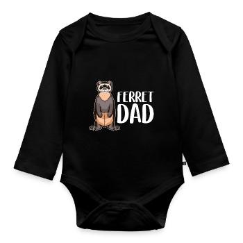 Father's Day Men Funny Cool Ferret Dad - Baby Bio-Langarm-Body - Schwarz - Vorne