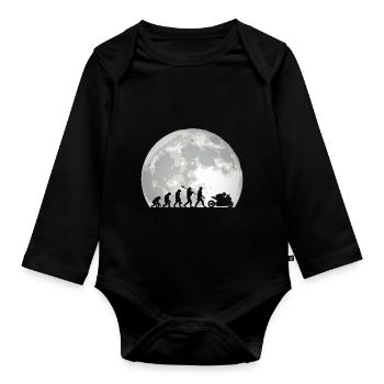 Moto Evolution Vintage Superbike Biker - Body Bébé bio manches longues - noir - Devant