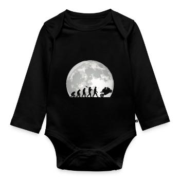 Moto Evolution Vintage Superbike Biker - Body Bébé bio manches longues - noir - Devant