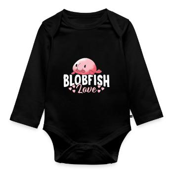 Blobfish Love Blobfishes Besitzer Liebhaber Fisch - Baby Bio-Langarm-Body - Schwarz - Vorne