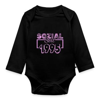 Jahr 1995 - Baby Bio-Langarm-Body - Schwarz - Vorne