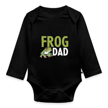 Frog Dad Father Herpetologist Amphibian Men - Organic Longsleeve Baby Bodysuit - black - Front