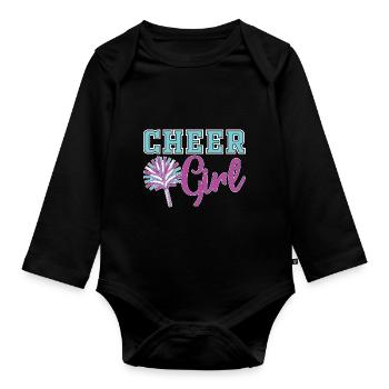 Cheerleading Sportler Mädchen Geschenk Cheerleader - Baby Bio-Langarm-Body - Schwarz - Vorne