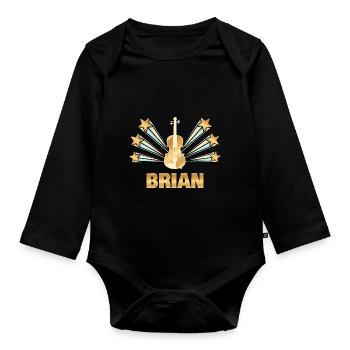Musikinstrument Brian - Baby Bio-Langarm-Body - Schwarz - Vorne