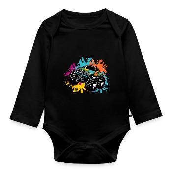 Amateur de pickleball Pickleball cadeau - Body Bébé bio manches longues - noir - Devant