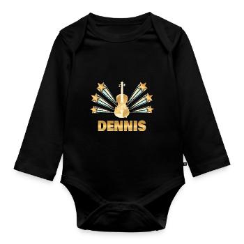 Gift for Dennis - Organic Longsleeve Baby Bodysuit - black - Front