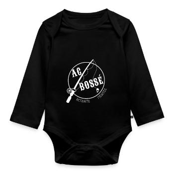 Retired Gift for Anglers, Fishing Rod. - Organic Longsleeve Baby Bodysuit - black - Front