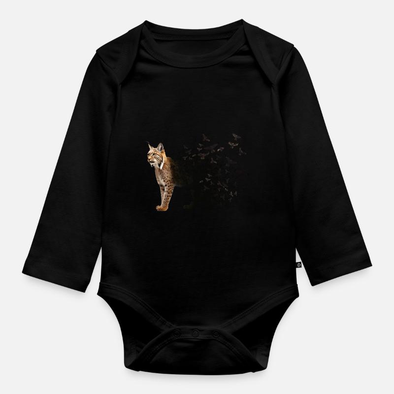 Luchs - Baby Bio-Langarm-Body - Schwarz