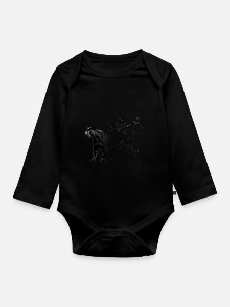 Panther - Baby Bio-Langarm-Body - Schwarz