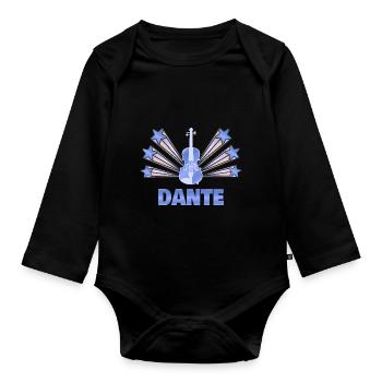 Dante comme instrument de musique - Body Bébé bio manches longues - noir - Devant