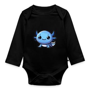 Cadeau mignon bleu Axolotl Axolotl - Body Bébé bio manches longues - noir - Devant