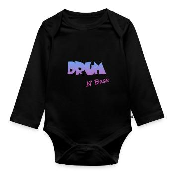Drum n Bass - Baby Bio-Langarm-Body - Schwarz - Vorne