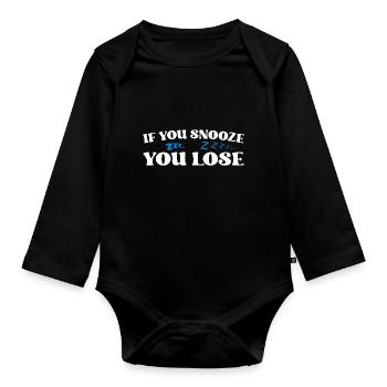 Si vous dormez, vous perdez - Body Bébé bio manches longues - noir - Devant