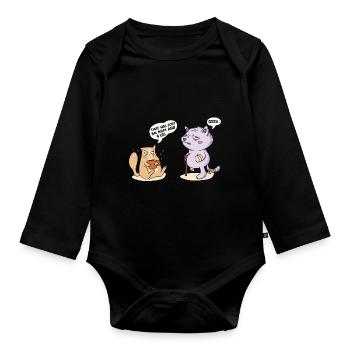 That Will Cost An Arm And A Leg Funny Cat Talking - Organic Longsleeve Baby Bodysuit - black - Front