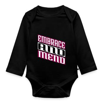 spiritual healing gift emotional healing - Organic Longsleeve Baby Bodysuit - black - Front